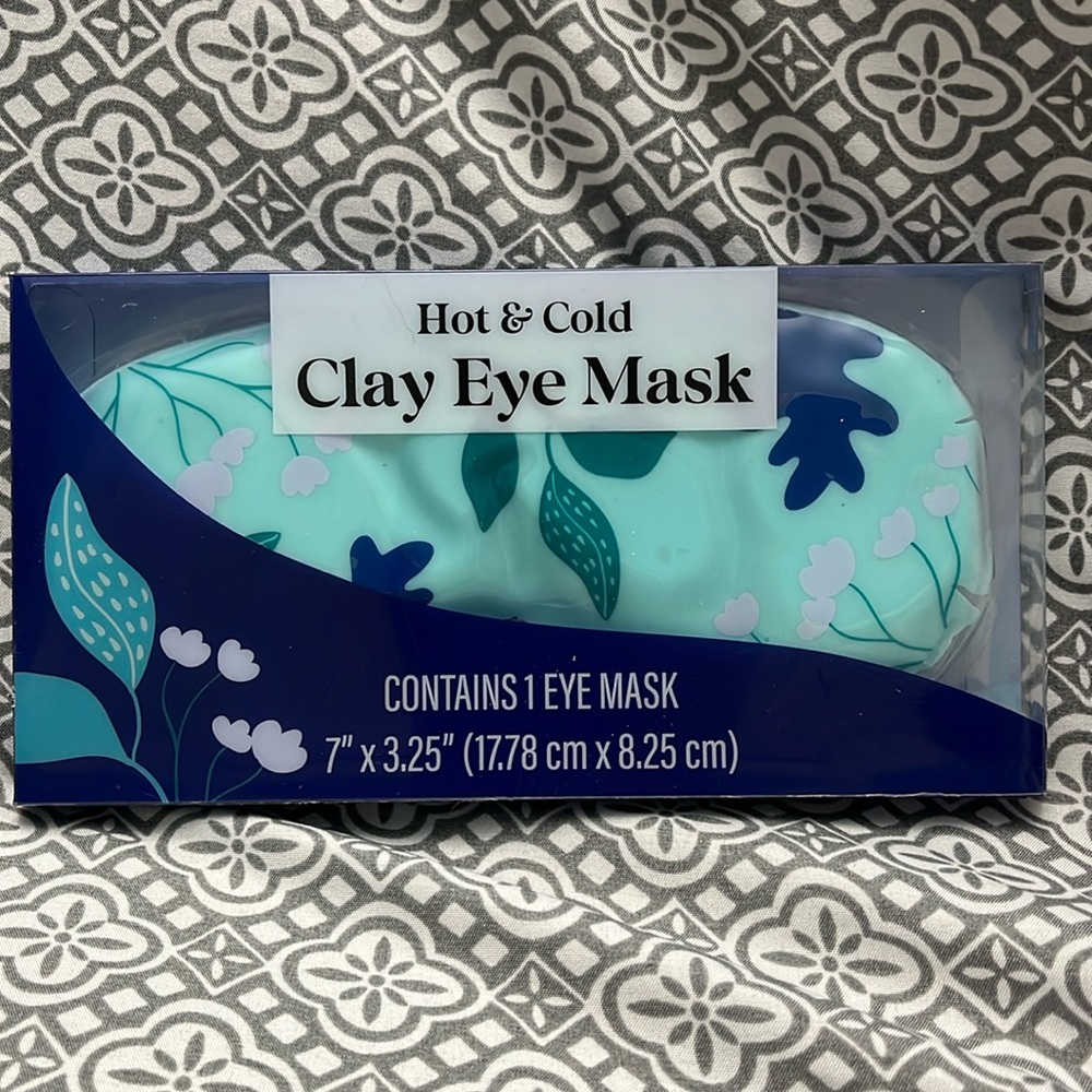 NIB U Style hot & cold clay filled eye mask (green floral)